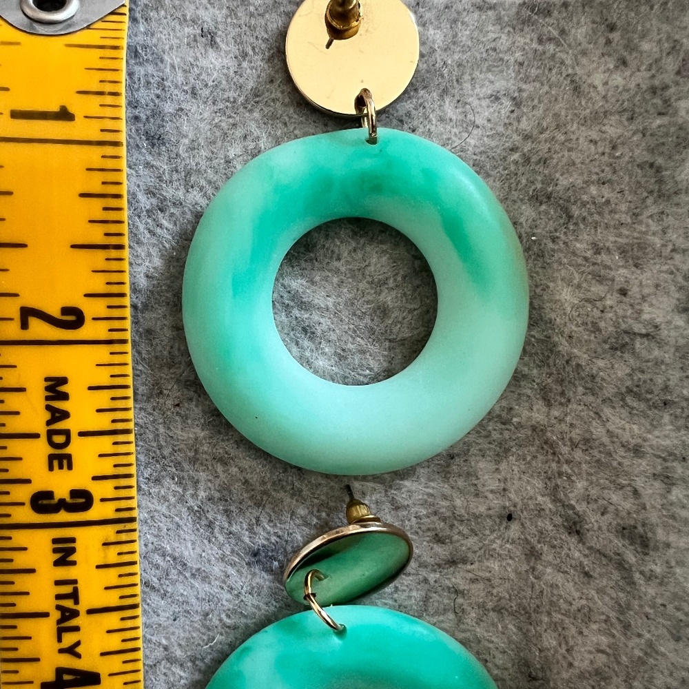 Topshop Teal Green Hoop Earrings